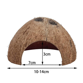 Natural Coconut Reptile Hideouts Lizard Spider Fish Hide Cave-Unpolished