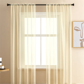 2 Panels Sheer Voile Rod Pocket Elegance Curtains for Living Room Bedroom-4
