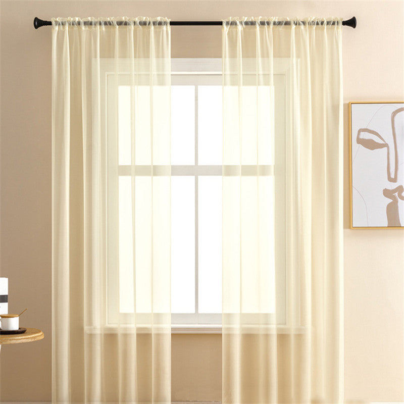 2 Panels Sheer Voile Rod Pocket Elegance Curtains for Living Room Bedroom-4