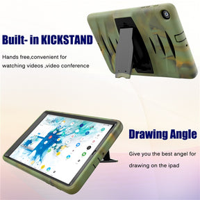 Shock Wave Kickstand Case Anti-Fall Protection For Samsung Tab A 10.1 T510/T515(2019)-Camouflage