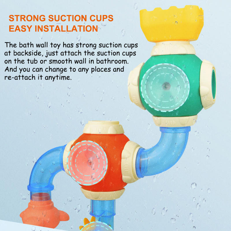 Cute Bath Toys with Spoon Spray Waterfall Shower Toy for Toddlers