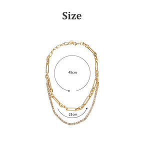 Link Layered Necklace Gold Paperclip Chain Choker for Women