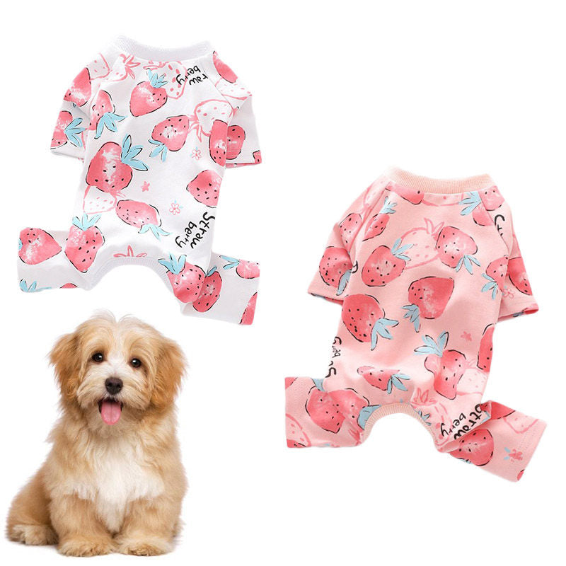 2 Pcs Puppy Pajamas Summer Breathable Cute 4 Legs Onesies for Small Dog