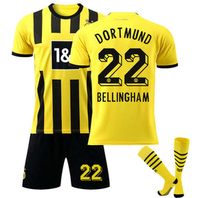 Dortmund Home Jersey 2022-23 BELLINGHAM #22 Soccer Jersey Kids Adult 3-Pieces Jersey Kits