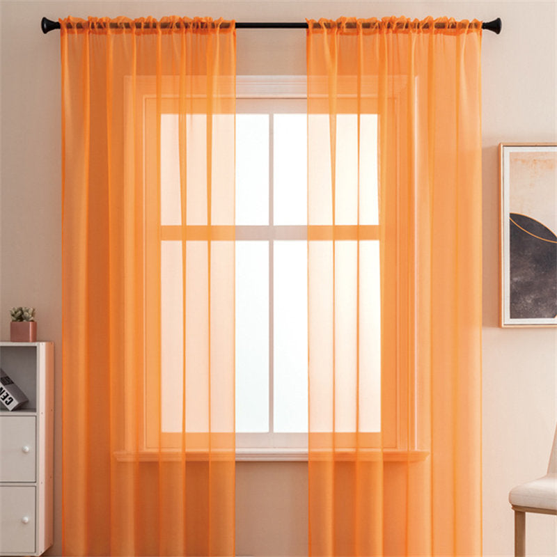 2 Panels Sheer Voile Rod Pocket Elegance Curtains for Living Room Bedroom-9