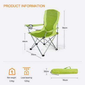 Lightweight Camping Chair with Arm Rest Cup Holder and Carry Bag-Blue