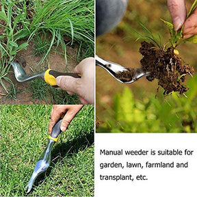Home & LivingHand Weeder Tool Garden Weeding Tools with Ergonomic Handle Easy for Weed Removel Manual Weed Puller Bend for Garden Lawn Yard -Yellow