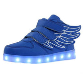 LED Light Sneakers USB Rechargeable Flashing Shoes for Boys Girls-Blue