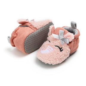 Infant Baby Boys Girls Slippers Non Slips Bottom Winter Booties House Shoes-ElephantPink