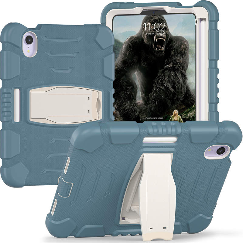 KingKong iPad Case For iPad Mini 6 Three-Layer With Holder-CornflowerBlue