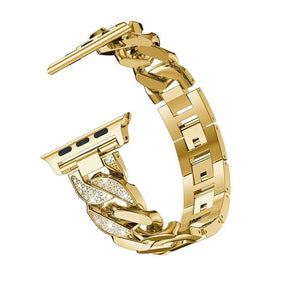 DP Bling Watch Band Stainless Steel Wristbands for Apple iWatch Series 1/2/3/4/5/6/SE For Women-Gold