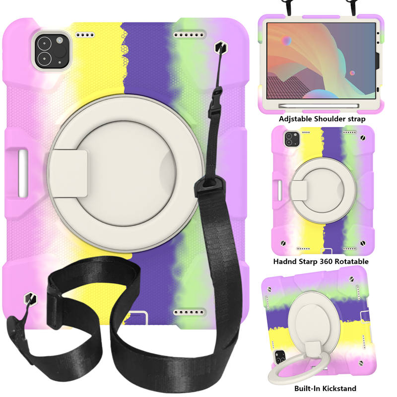 iPad Case For iPad Pro 11/Air 4 with 360¡ãSwivel Stand-Colorful Purple