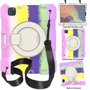 iPad Case For iPad Air 5 with 360¡ãSwivel Stand-Colorful Purple