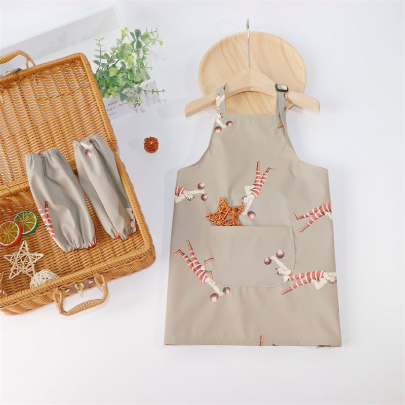 Kids Printed Stain Resistant Art Painting Apron Set-Athlete