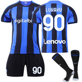 LUKAKU #90 Milano F.C Home Jersey 2022/23 Soccer Jersey Kit Football T-shirt Set For Adult Kids