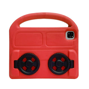Wheel iPad Case For iPad Pro 11/Air4 10.9 inch Shockproof Stand Cover With Handle Stand-Red