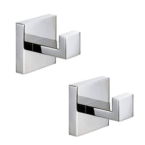 2 Pack Bathroom Hooks 304 Stainless Steel Square Wall Hooks-Mirror