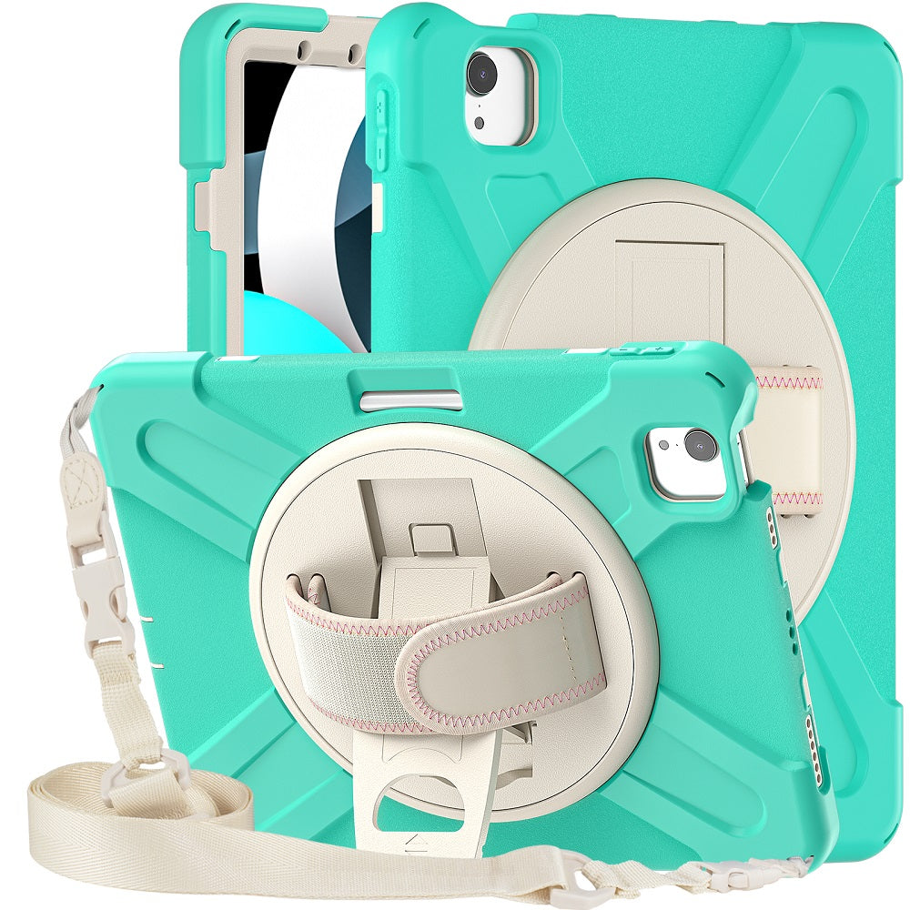 Morandi Case For iPad Air4 10.9/iPad Pro 11 Kids Safe Shockproof Protective Cover With Kickstand+Strap-Mint Green