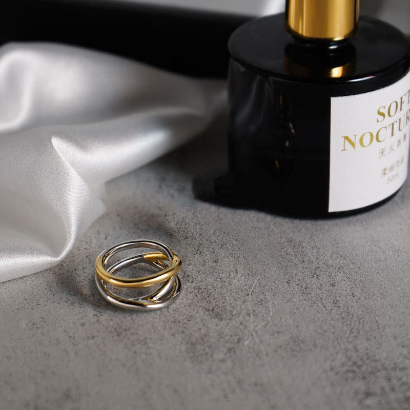 Personalized Cross Two-Tone Rings Valentines Day Gift