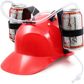 2 Packs Beer Helmet Drinking Hat The Beer Hat Drinking Holder or Soda Drink Hat Party Fun Beverage Gadgets-Red