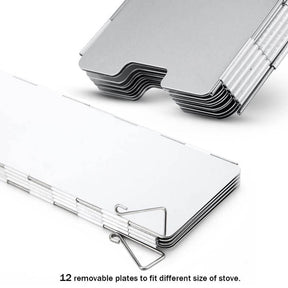 12 Plates Stove Windscreen Folding Aluminum with Storage Bag