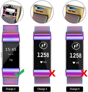 Stainless Steel Magnetic Strap For Fitbit Charge 2 Replacement Bracelets Milanese-Colorful