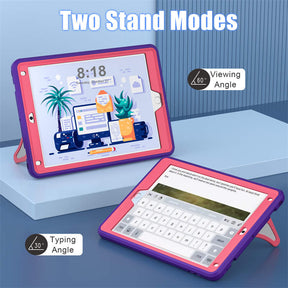 Tablet Case Kids Friendly with Pencil Holder for iPad 11 2020/2021/2022-PurpleRosered