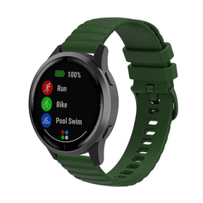 Silicone Watch Band Wave Pockmark for Samsung Cear S2 Huawei Watch GT-ArmyGreen
