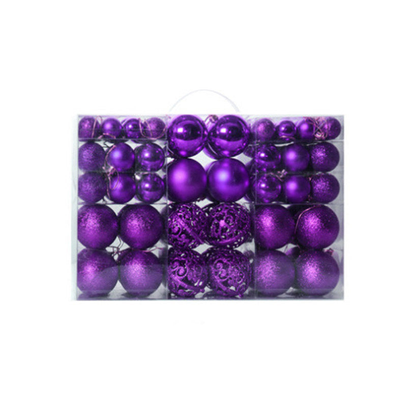 100 Pcs Christmas Ball Ornaments Set for Xmas Tree Decor-Purple