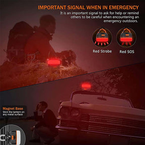 Portable LED Camping Light Magnetic Base for Hurricane Emergency Hiking-Orange