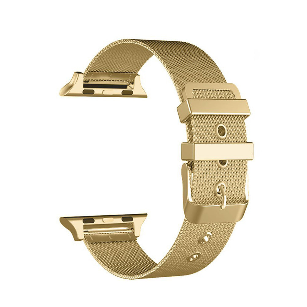 Buckle Metal Mesh Watch Watch Band For Apple Watch SE/6/5/4/3/2/1(Gold)