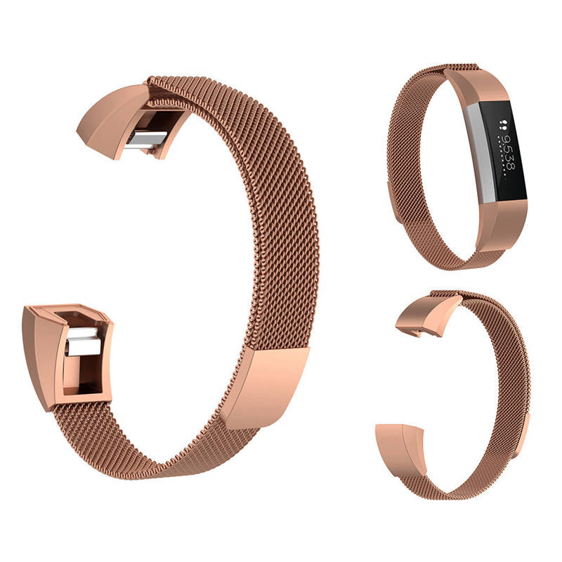Magnetic Milanese Stainless Steel Strap  For Fitbit Alta/Alta HR Fashion Accessorie-Rose Gold