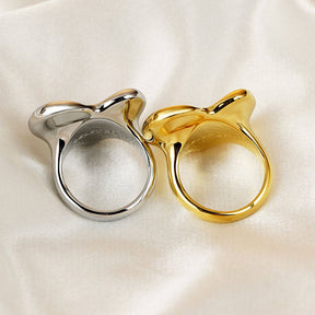 Fashion All-match Glossy Heart Ring-Gold