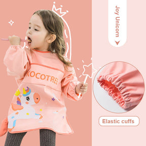 Children Waterproof Art Smock Painting Round Neck Aprons-Unicorn