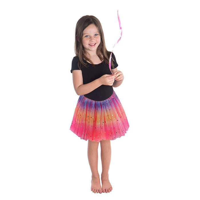 2 Pack Baby Girls Rainbow Skirt 4-Layer Tulle Princess Ballet Dress-Yellow Red