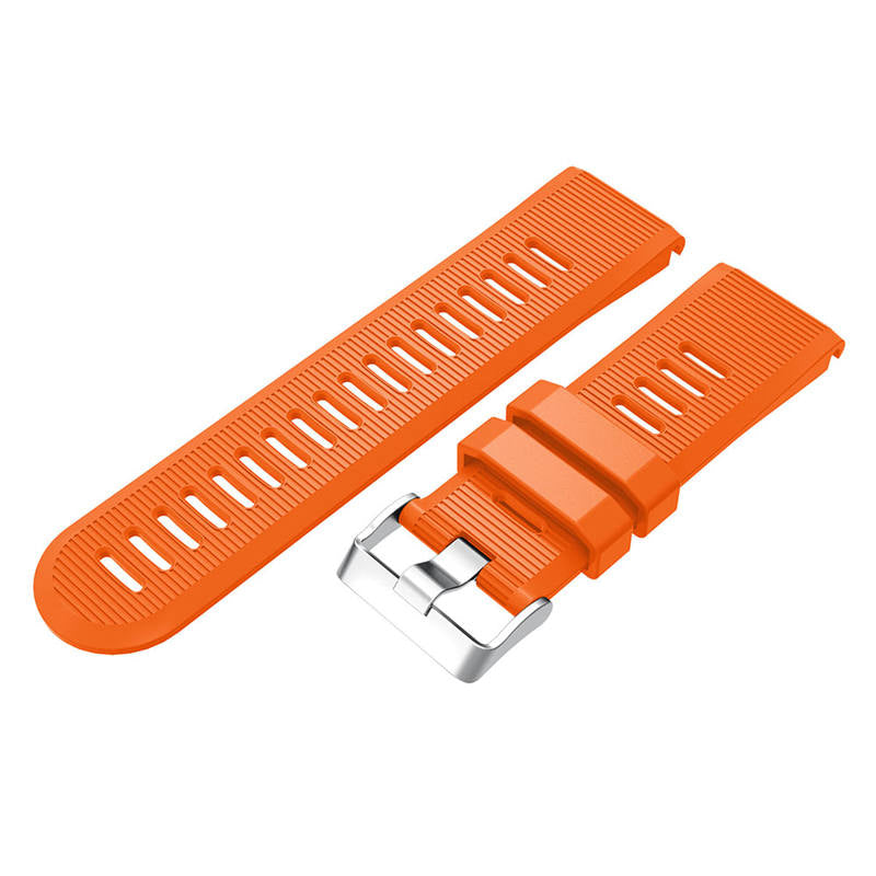 26mm Strap For Garmin Fenix 5X/5X Plus/3/3 HR/6X/6X Pro Watchband Quick Release Easy Fit Silicone Bands Silver Buckle-Orange