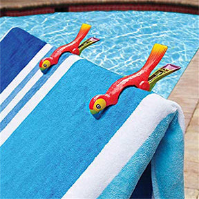 4 Pcs Beach Towel Clips Parrot Towel Holders Patio or Pool Accessories