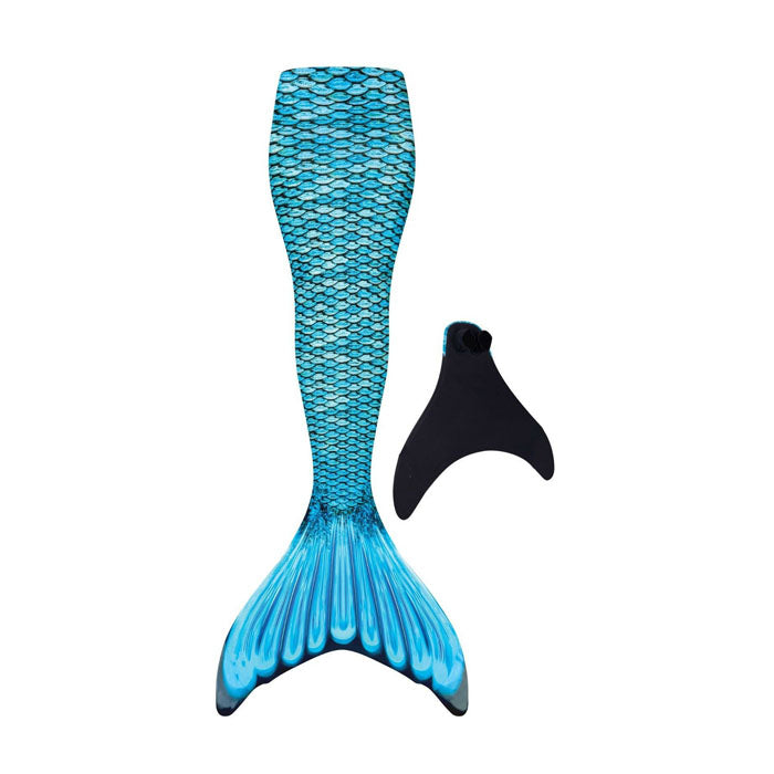 Kids Atlantis Mermaid Tails For Swimming Swimsuit With Flippers-Sapphire Blue