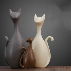 Home Decor Accessories Animal Porcelain Ornaments Ceramic Crafts Art Figurines-Cat