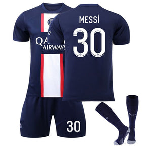 MESSI #30 Paris Home Jersey 2022/23 Soccer Jersey Kit Football T-shirt Set For Adult Kids