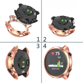 TPU Transparent Frame Case For Garmin Forerunner 245/245M-Rose Gold