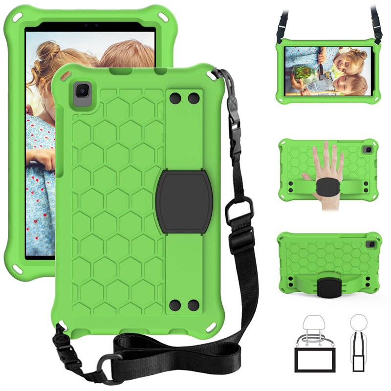 Hive Tablet Case For SamSung Tab A7 Lite 8.7(T220/T225) 2021/Tab A8 (P200/P225) 2019 Durable Stand Cover With Shoulder Strap-GreenBlack