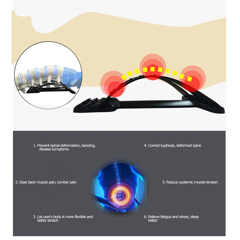 Lumbar Massager for Intervertebral Disc Sciatica Back Stretching Equipment-Pink