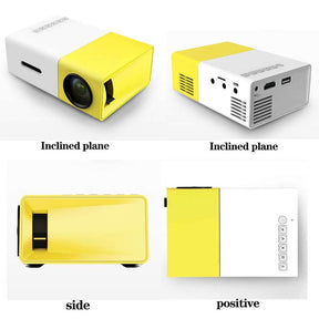 Portable Mini Projectors with HDMI USB Interfaces and Remote Control for Home Theater-Yellow