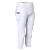 Adore Women Yoga Cropped Pants With Pocket Fitness Running Quick Drying Tight Pants 2087-White