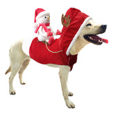 Dog Christmas Costume Santa Claus Riding Pet Cosplay Clothes-Snowman