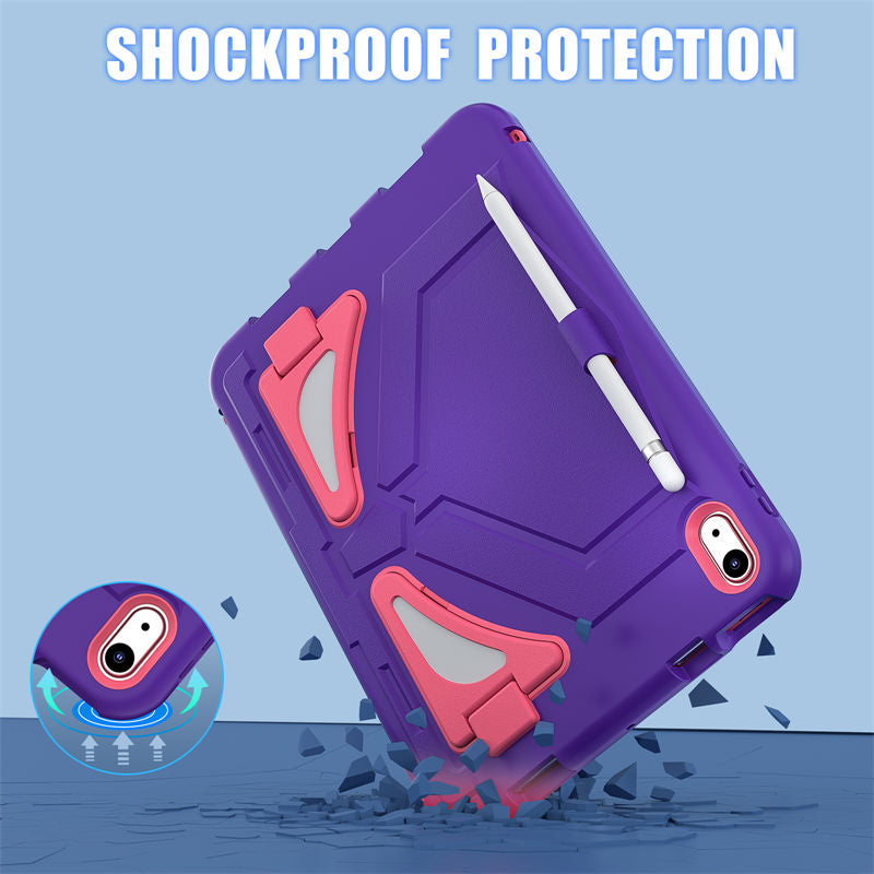 Kids Case Heavy Duty Shockproof with Kickstand for iPad 10th 2022-PurpleRosered