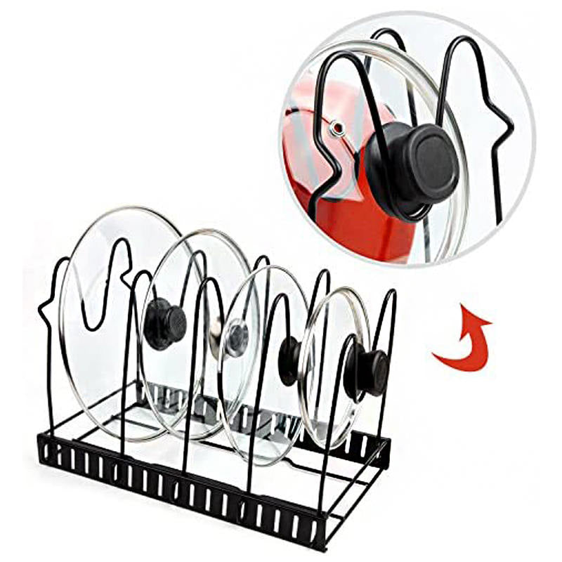 5 Tiers Adjustable Pots and Pans Organizer Rack for Cabinet Kitchen Cookware Organizer