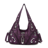 Womens Fashion Hobo Handbag Large Capacity Shoulder Bags-11Purple