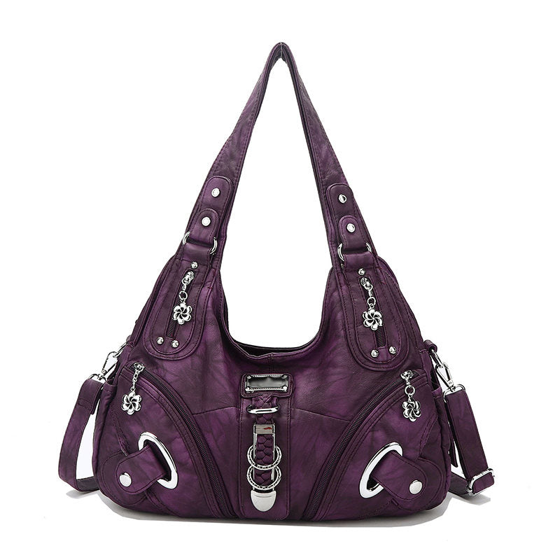 Womens Fashion Hobo Handbag Large Capacity Shoulder Bags-11Purple